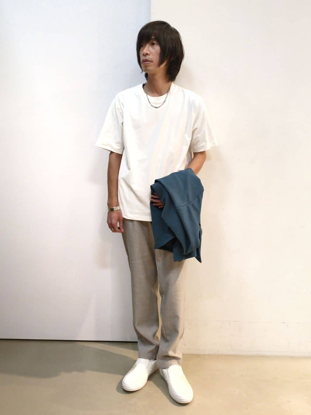 takeさんの「THE SHOP TK｜◆ミニフクレアンサンブルカーディガン 【長袖カーディガン＋半袖Tシャツセットアイテム】」を使ったコーディネート
