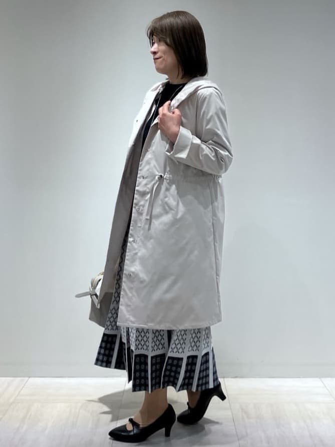 関根さんの「Reflect｜◆【WEB限定カラーあり／ウエスト紐調節／セットアップ可】ジャカードスカート」を使ったコーディネート