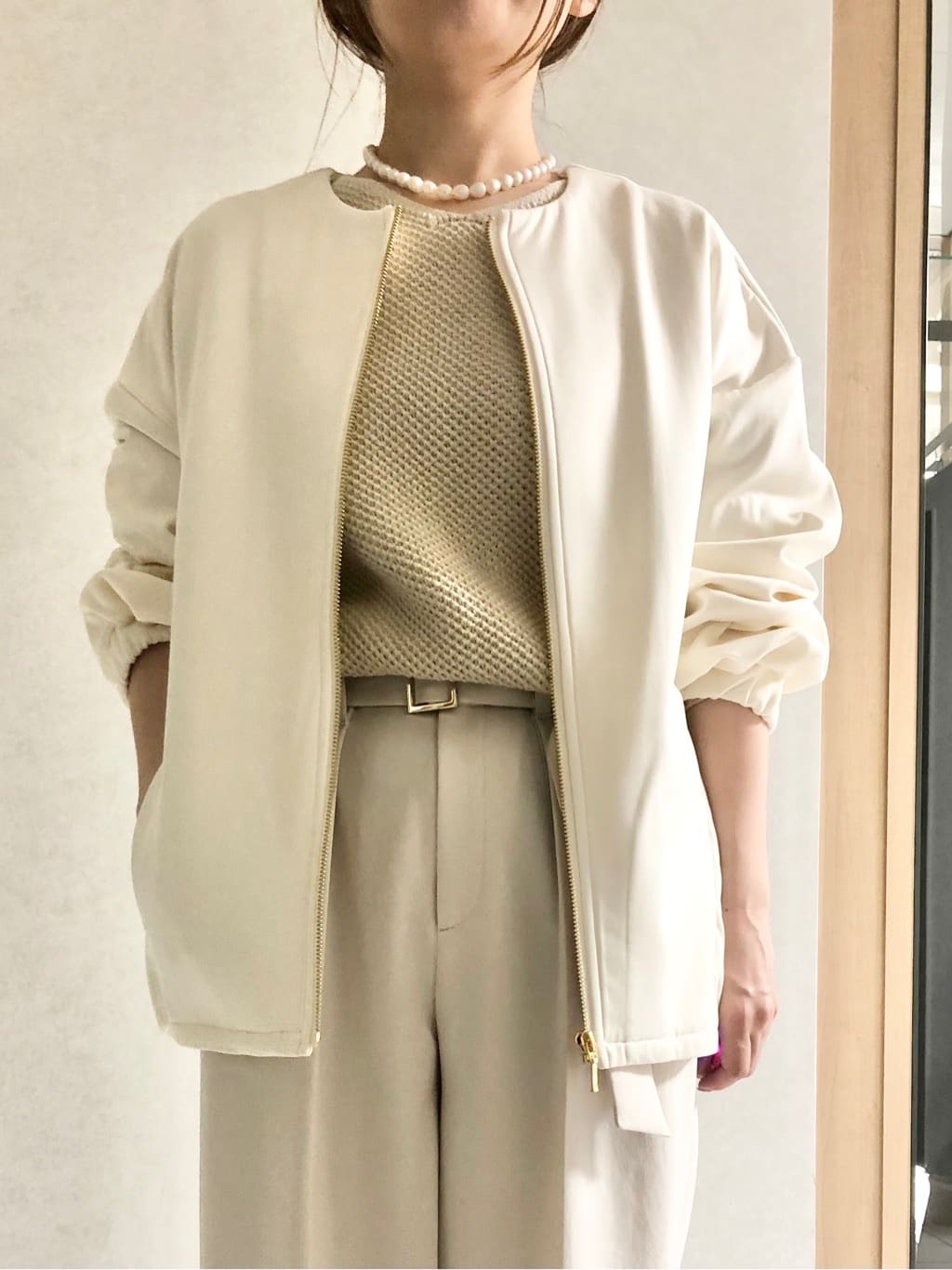 sayuさんの「UNTITLED｜◆【洗える/春の軽羽織り】ダンボール ノーカラーブルゾン」を使ったコーディネート