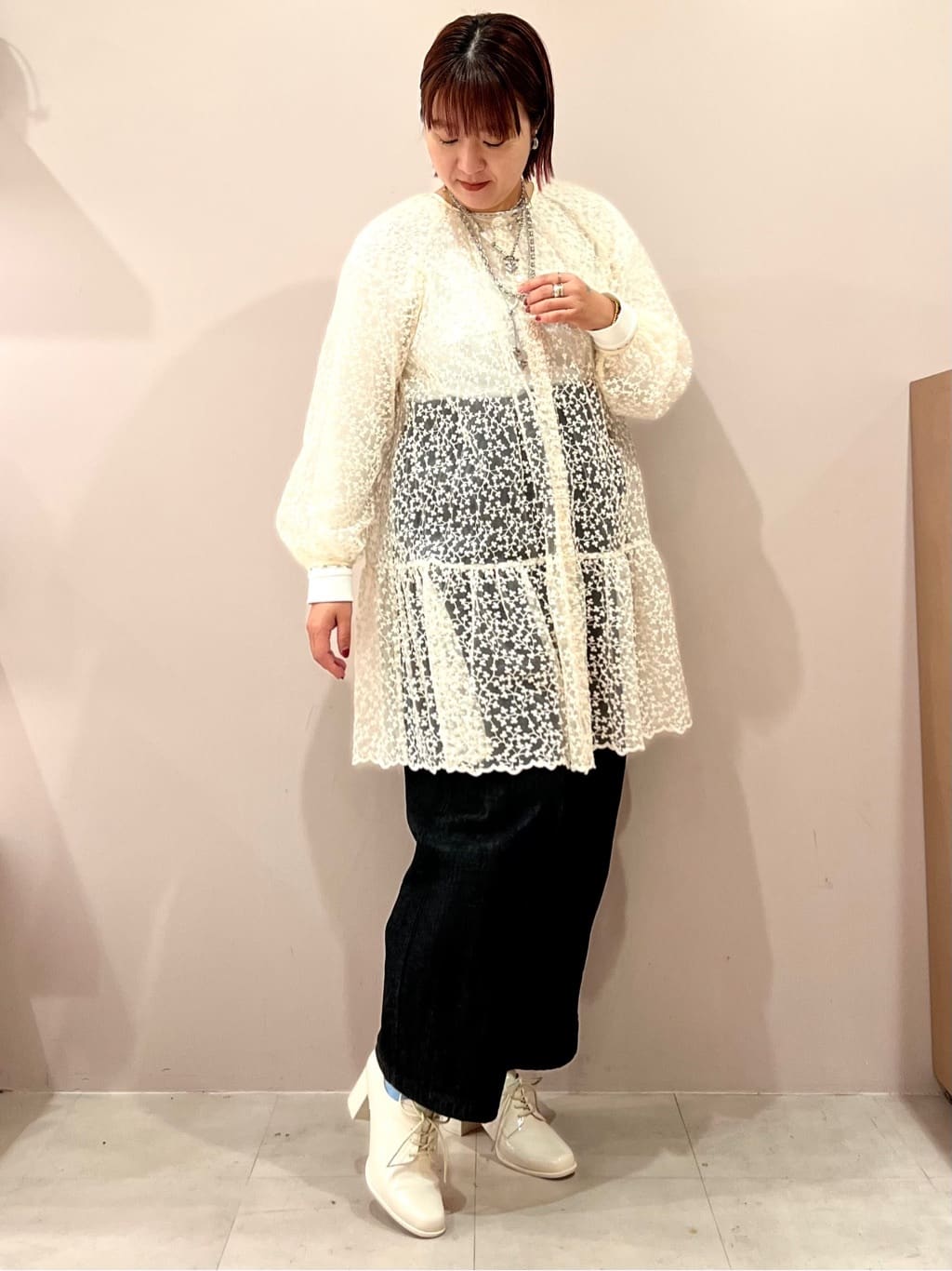 TAKAさんの「ESPERANZA｜【晴雨兼用】レースアップヒールパンプス」を使ったコーディネート