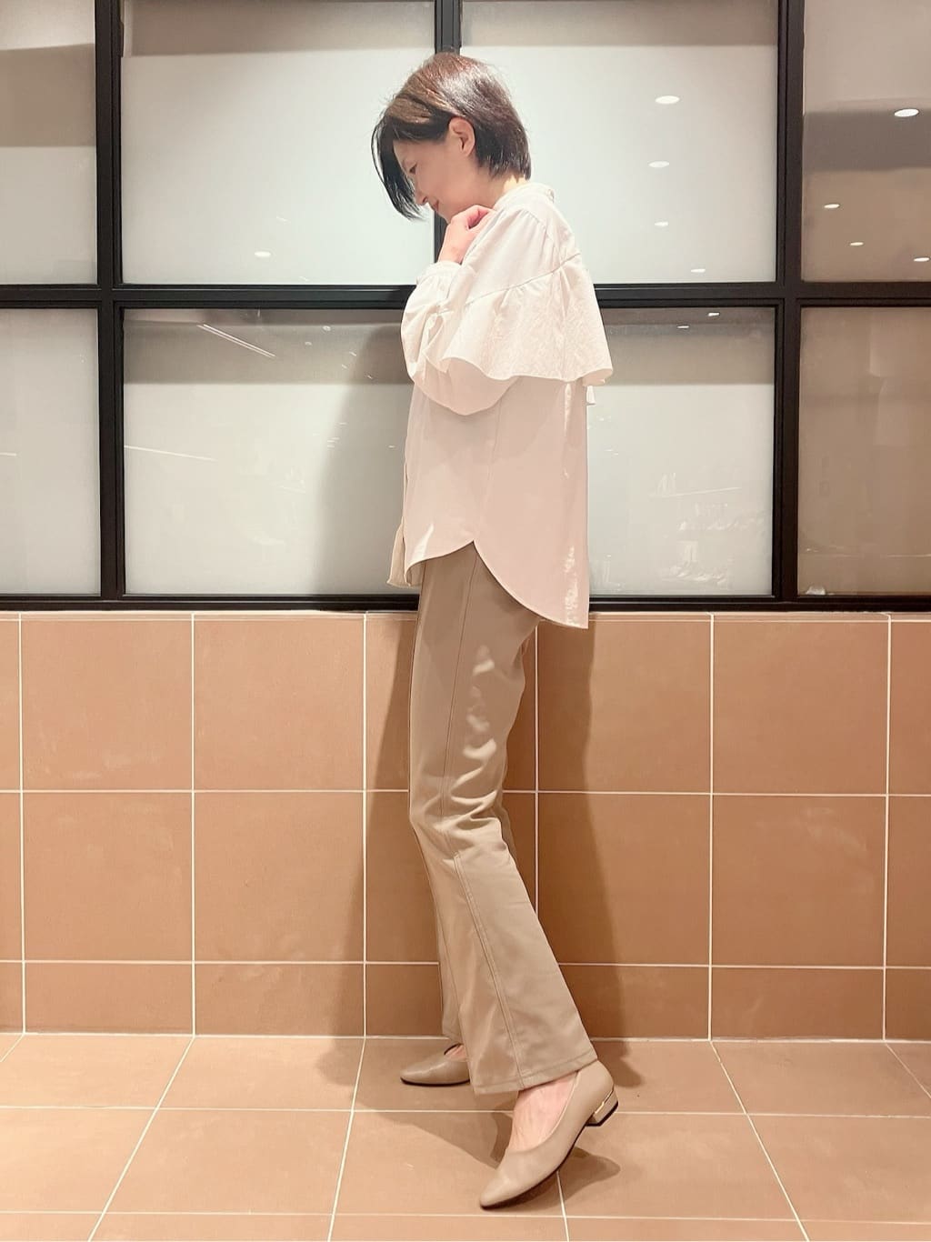 Ｋさんの「ESPERANZA｜《定番》晴雨兼用クッションフラットパンプス」を使ったコーディネート