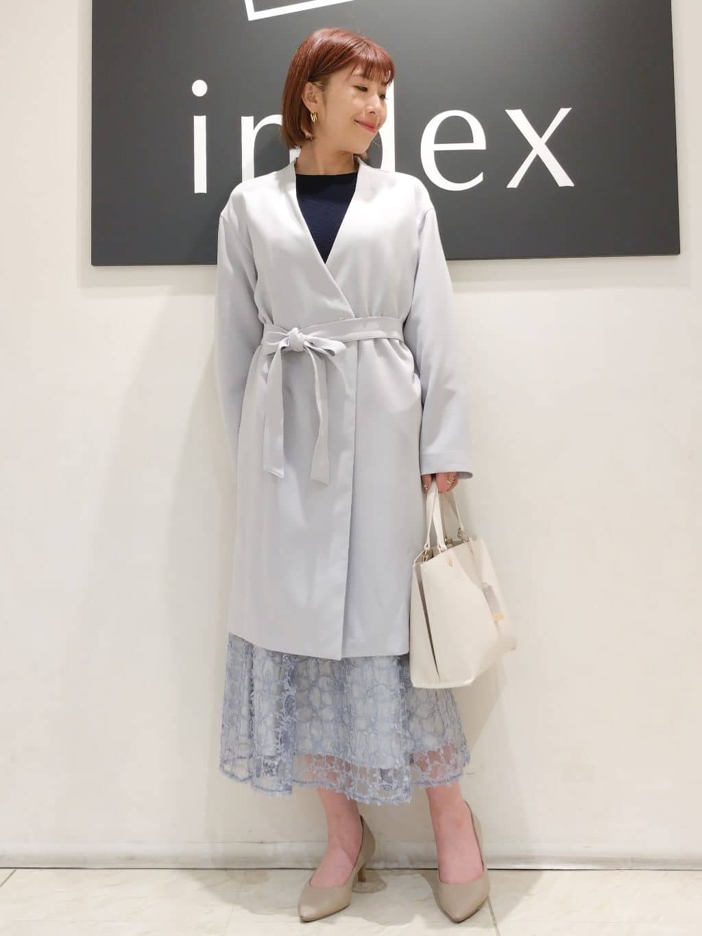 n.さんの「index｜◆ストレッチノーカラーコート【洗濯機洗い可／イージーアイロン】」を使ったコーディネート