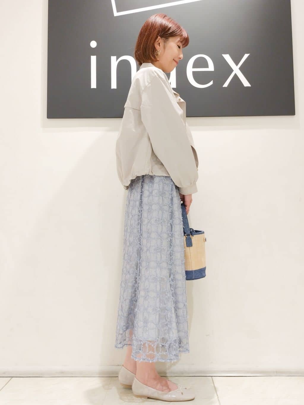 n.さんの「index｜◆撥水スタンドカラーショートブルゾン【洗濯機洗い可】」を使ったコーディネート