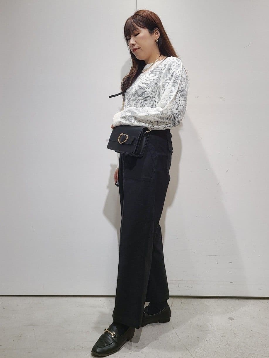 hmさんの「OPAQUE.CLIP｜◆《S-LLサイズ》ストレッチベイカーワイドパンツ【洗濯機洗い可】」を使ったコーディネート