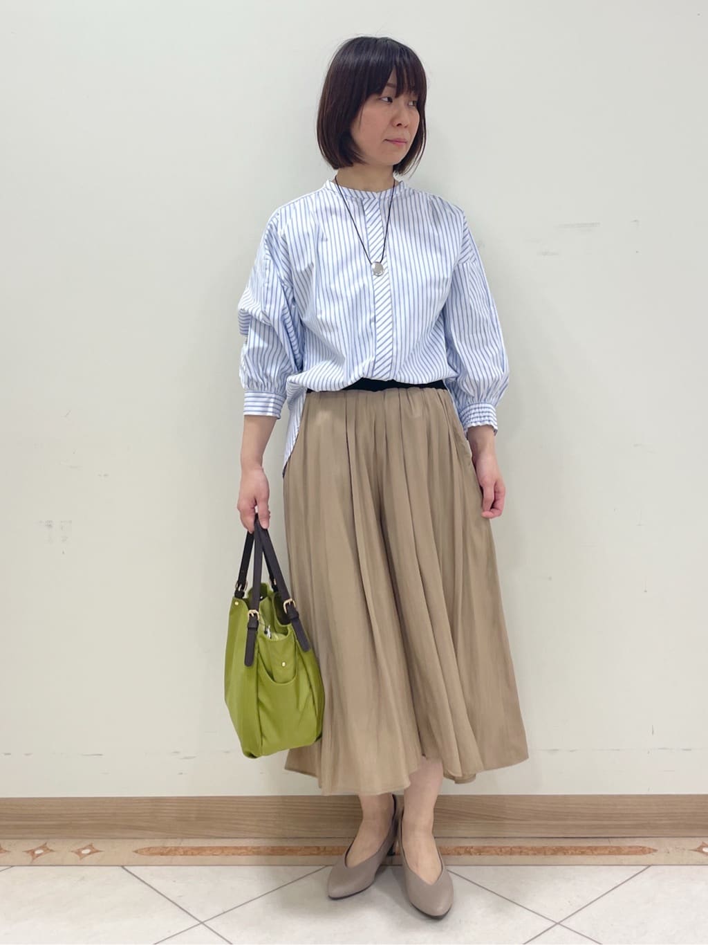 hanaさんの「Reflect｜◆【夏SALE／E‐QUALITY／手洗い可】ストライプシャツ」を使ったコーディネート