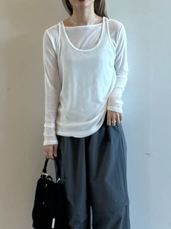 omaさんの「THE SHOP TK｜◆シアーフライスレイヤード　【セットアイテム】」を使ったコーディネート