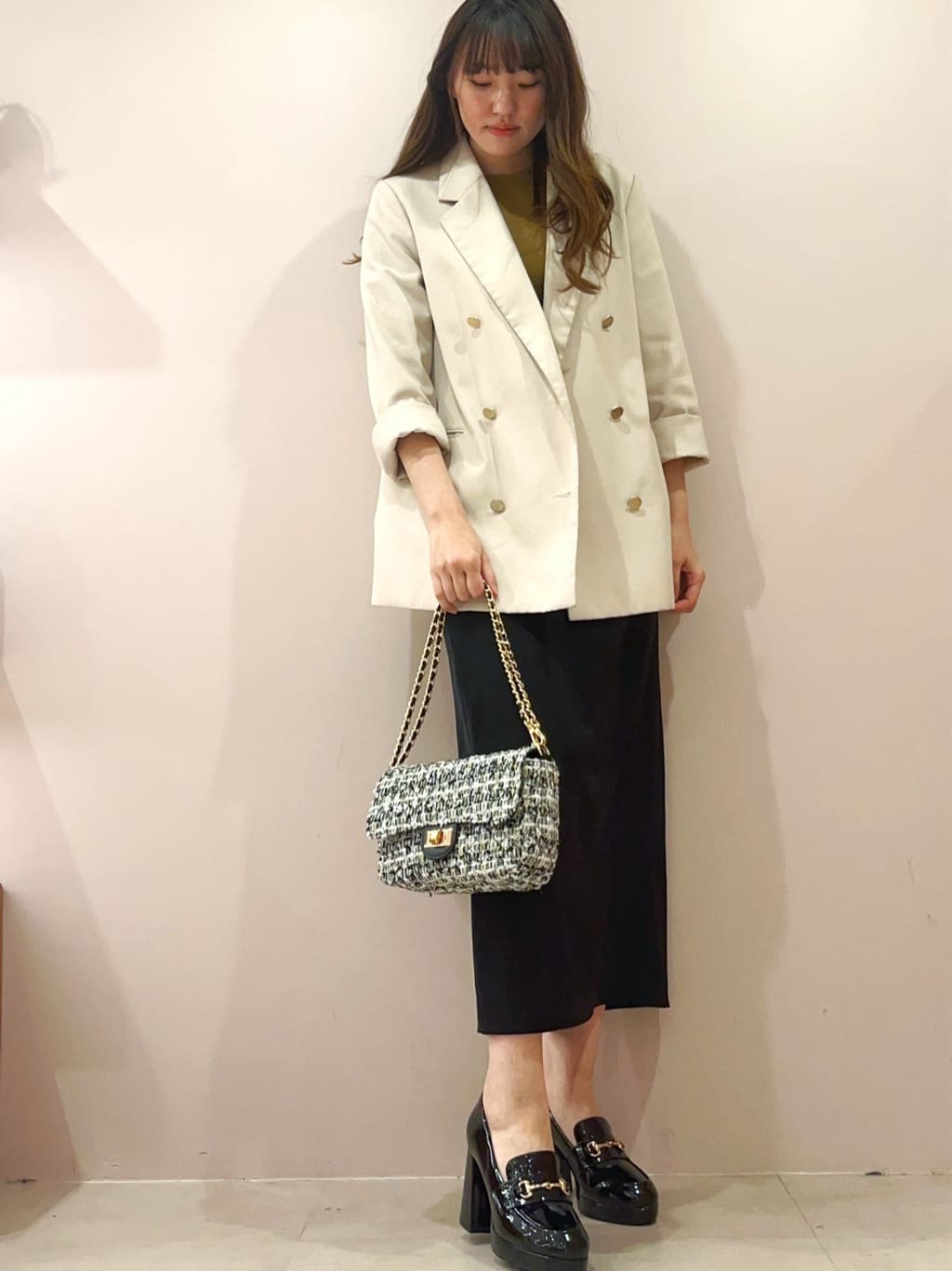 Oさんの「ESPERANZA｜厚底ヒールアップローファー」を使ったコーディネート