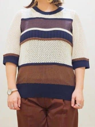 okayuさんの「THE SHOP TK｜◆マルチボーダートップス【洗える】」を使ったコーディネート