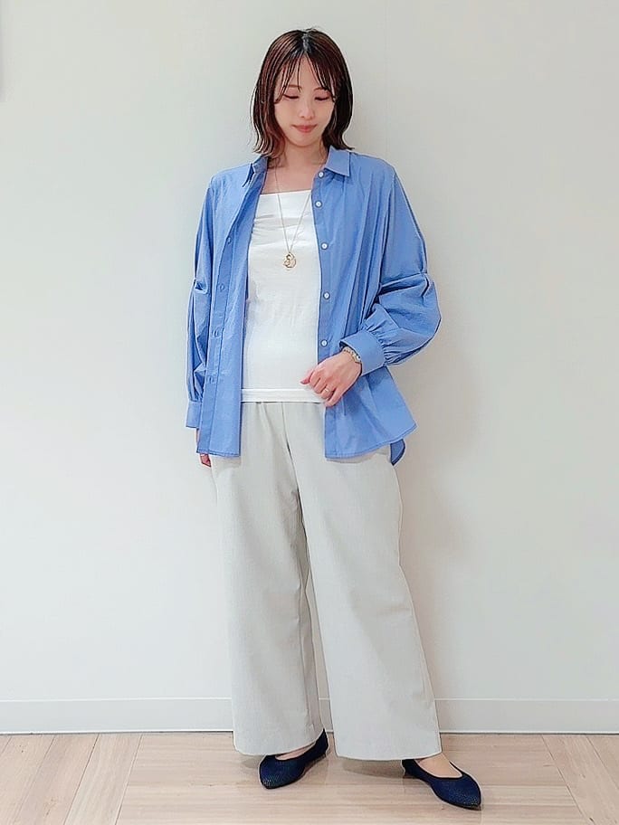 amiさんの「Reflect｜◆【夏SALE／E‐QUALITY／手洗い可】ケーブル編みニットベスト＋シャツセット」を使ったコーディネート