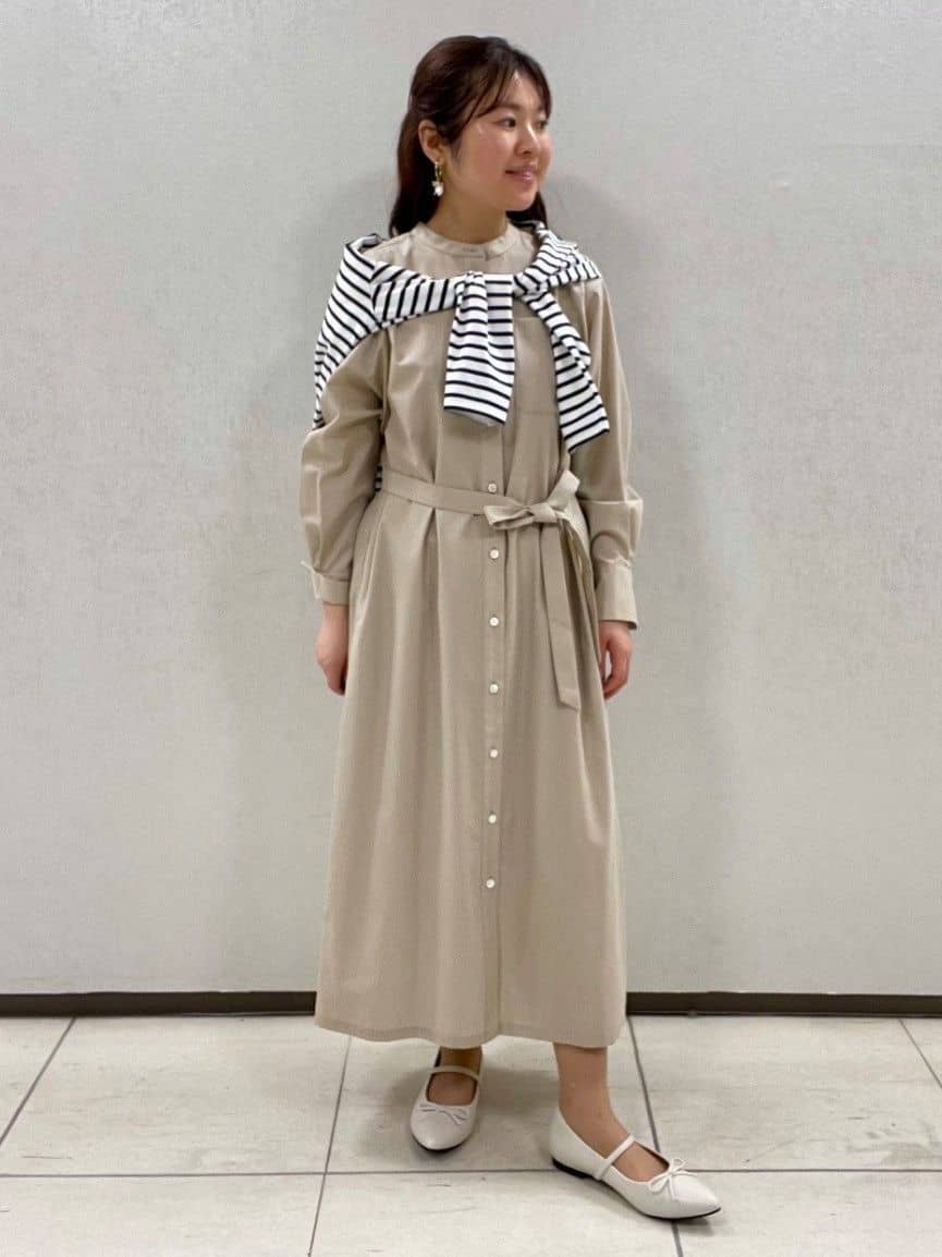 Mさんの「UNTITLED｜◆バンドカラーシャツワンピース」を使ったコーディネート