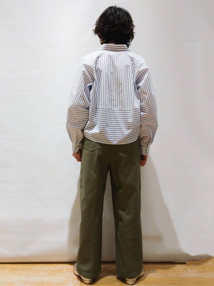 ぽんさんの「OPAQUE.CLIP｜◆《andGIRL掲載》ストライプフォルムシャツ【洗濯機洗い可】」を使ったコーディネート