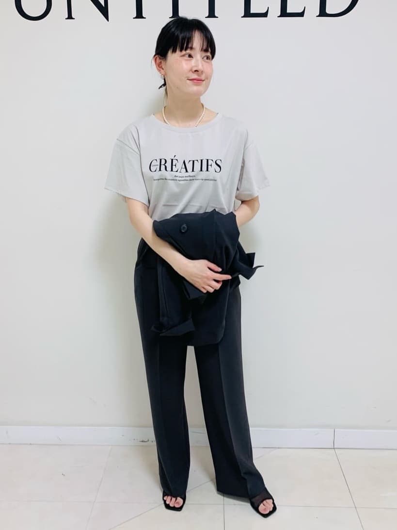 サオリさんの「UNTITLED｜◆【接触冷感/UV/セットアップ可能】ライトウェイト ワイドパンツ」を使ったコーディネート