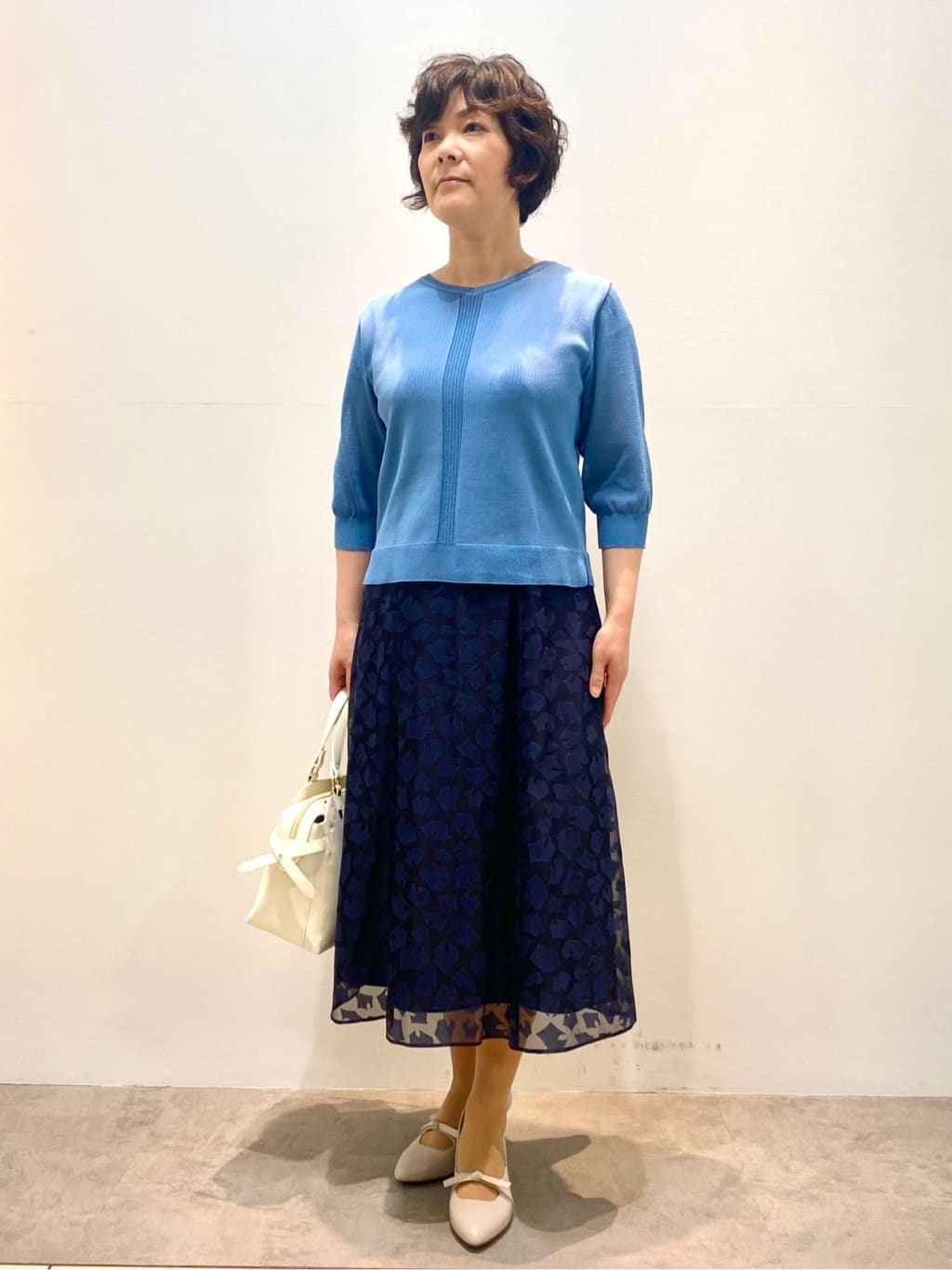 oharaさんの「Reflect｜◆【WEB先行カラーあり／手洗い可】透かし柄デザインニット」を使ったコーディネート