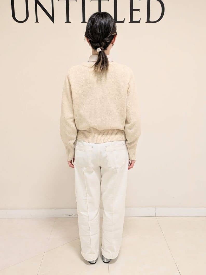 サオリさんの「UNTITLED｜◆カーブシルエット ワイドデニム」を使ったコーディネート
