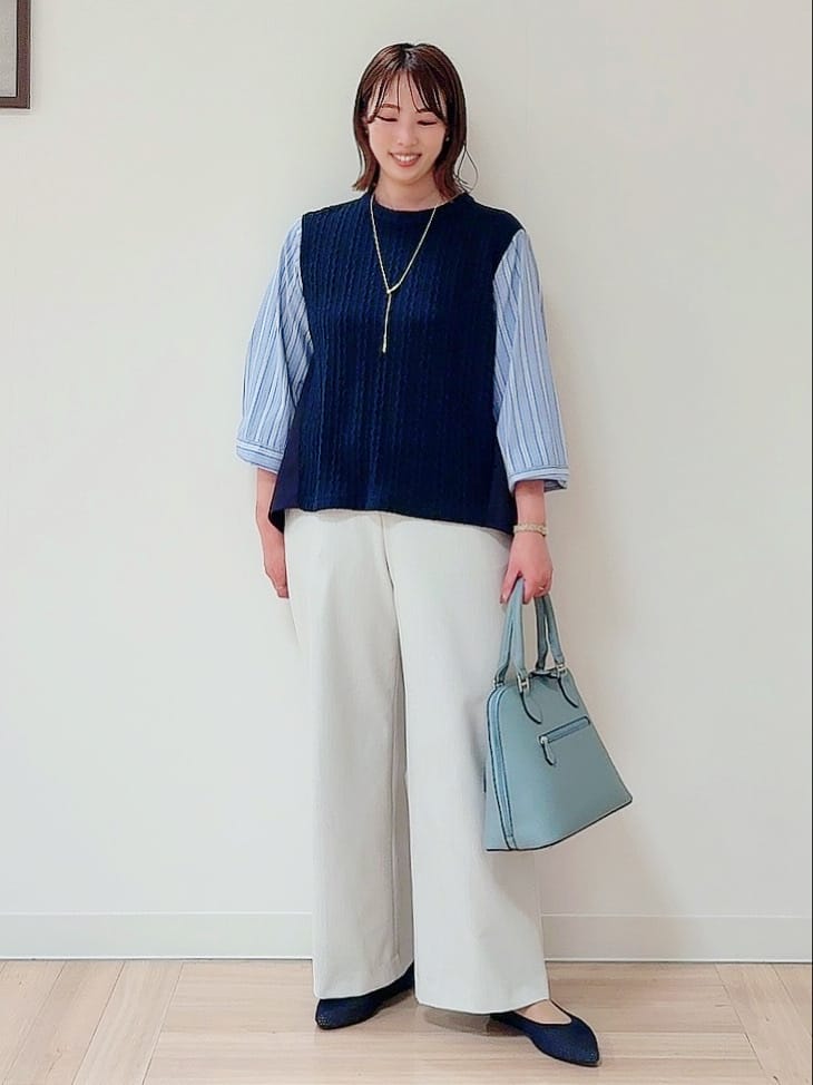amiさんの「Reflect｜◆【夏SALE／E‐QUALITY／洗える】異素材ミックスプルオーバー」を使ったコーディネート