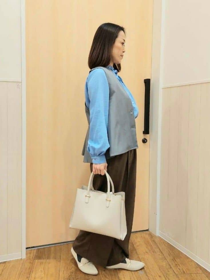 Kさんの「SHOO･LA･RUE｜◆【洗える/UV/吸水速乾/アンチピリング/S-LL】 タックワイドパンツ」を使ったコーディネート