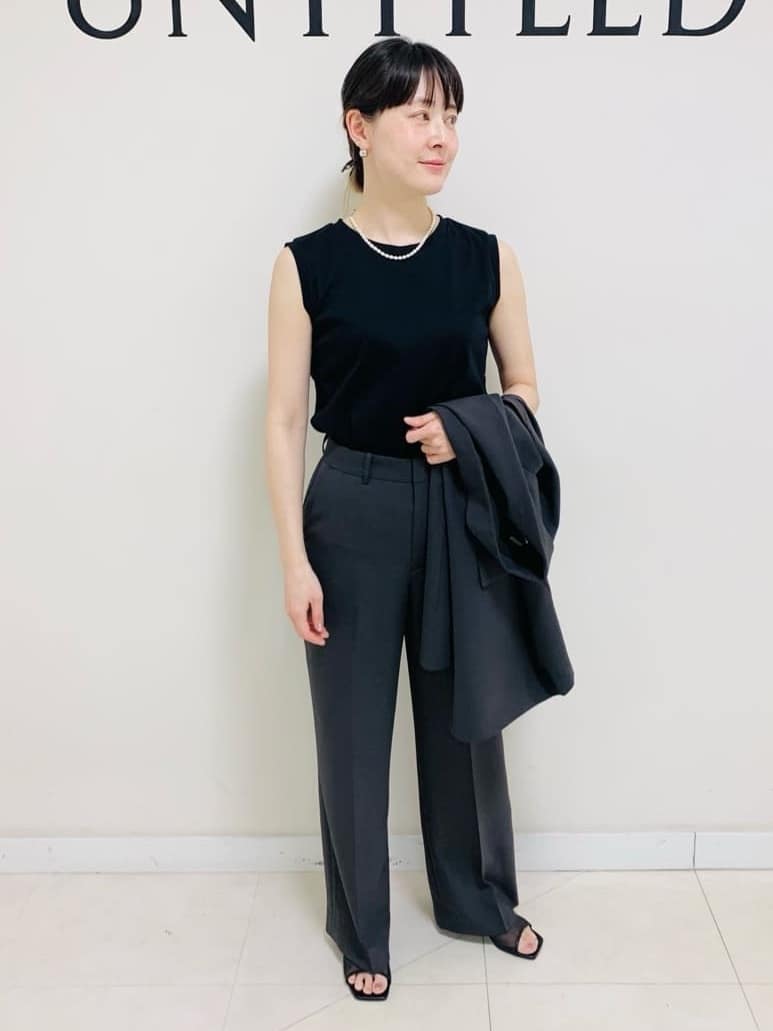 サオリさんの「UNTITLED｜◆【接触冷感/UV/セットアップ可能】ライトウェイト ワイドパンツ」を使ったコーディネート