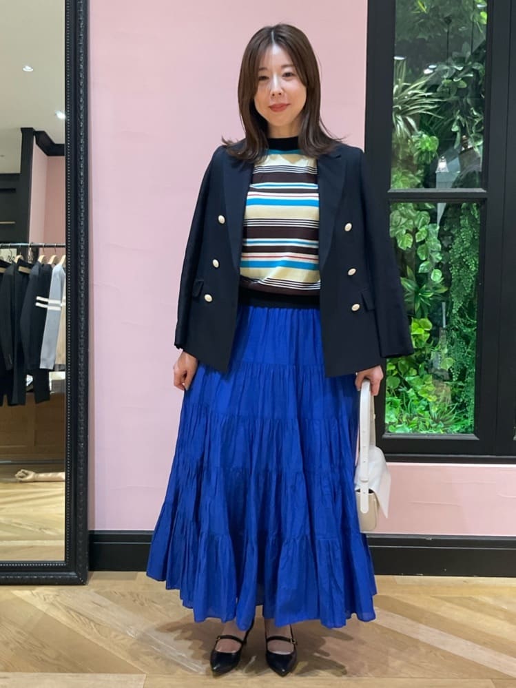 maruさんの「DRESSTERIOR｜◆洗える/コットンボイルティアードスカート」を使ったコーディネート