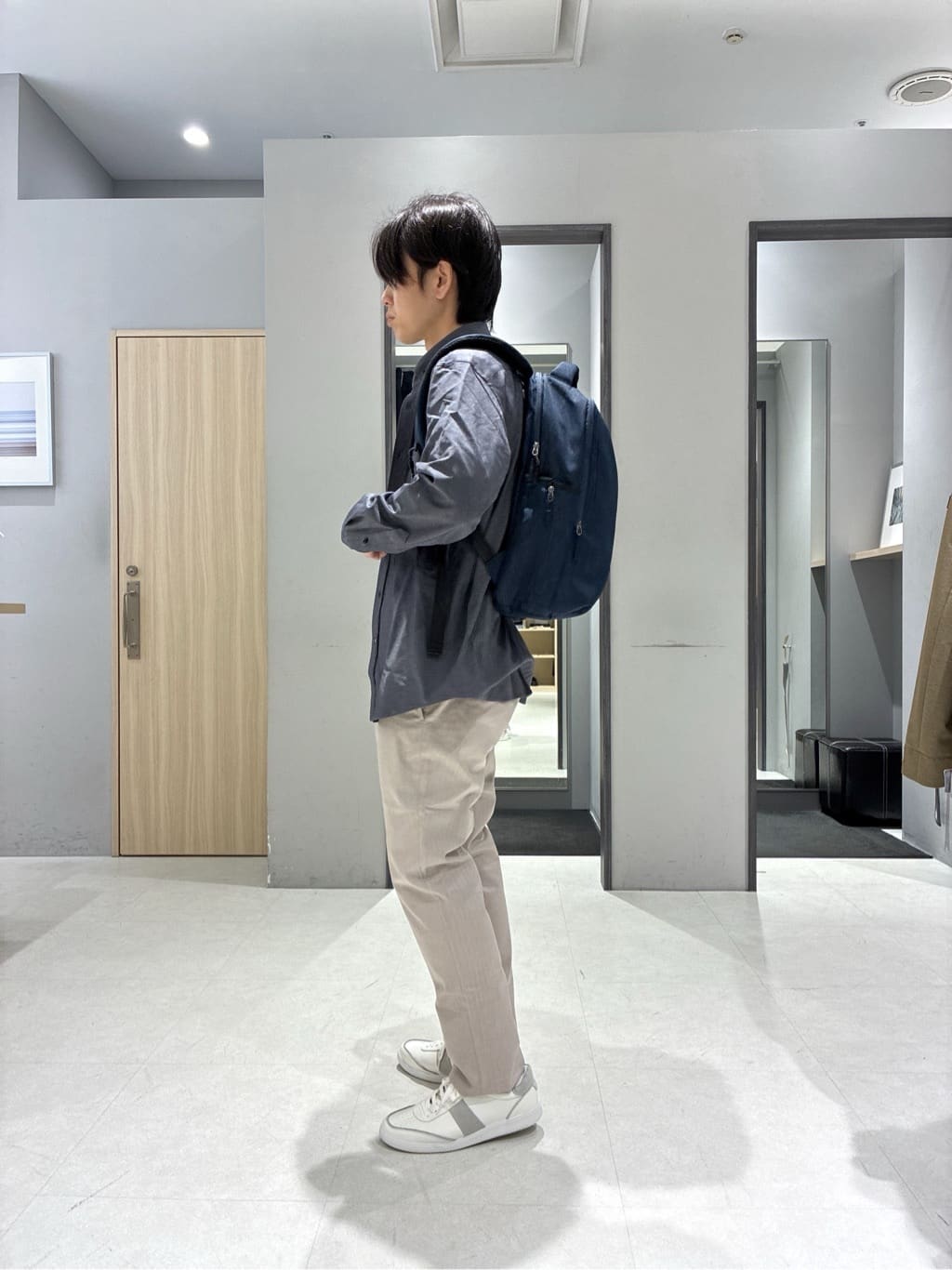 わいずみさんの「TAKEO KIKUCHI｜【全7サイズ&times;8色展開！】トップマルチヘリンボン パンツ」を使ったコーディネート