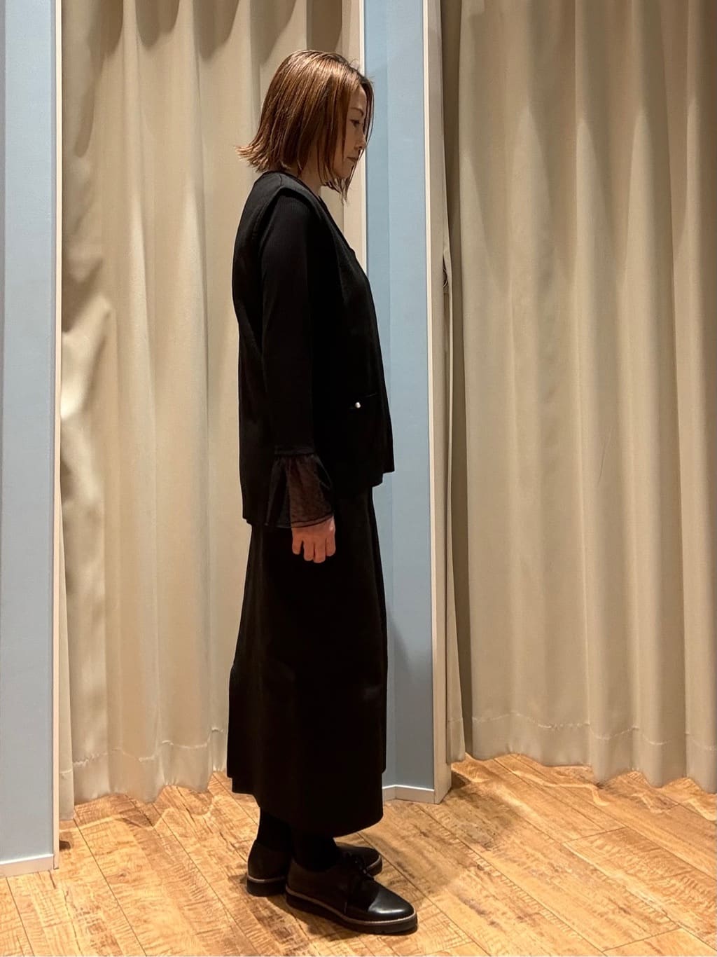 yuさんの「SHOO･LA･RUE｜◆【S-LL】重ね着コーデで差をつける お袖チュールリブトップス」を使ったコーディネート