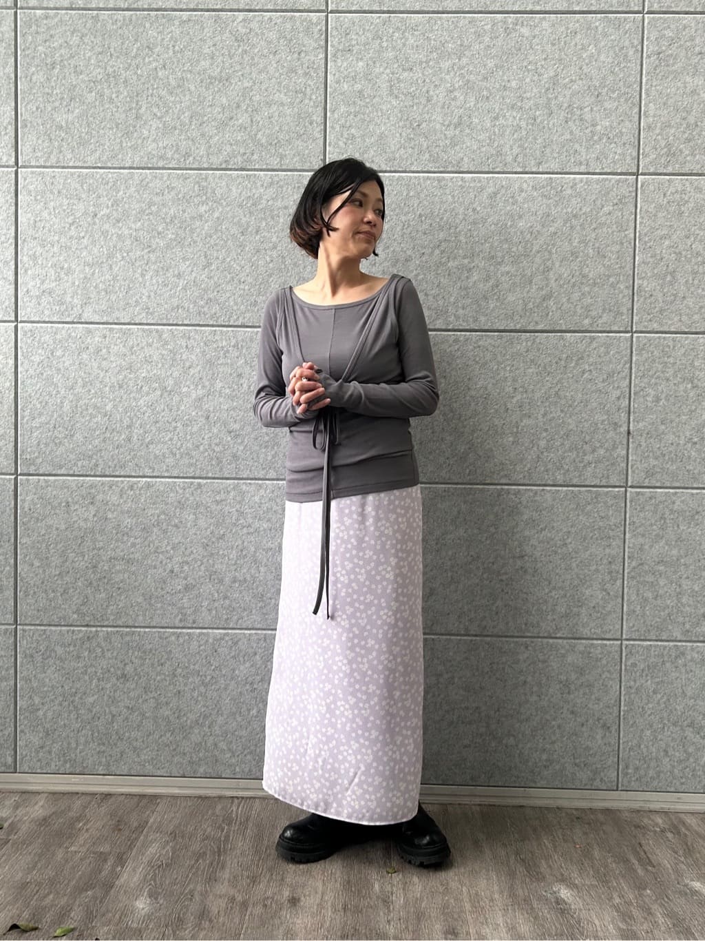 yukoさんの「CODE A｜petit flower skirt」を使ったコーディネート