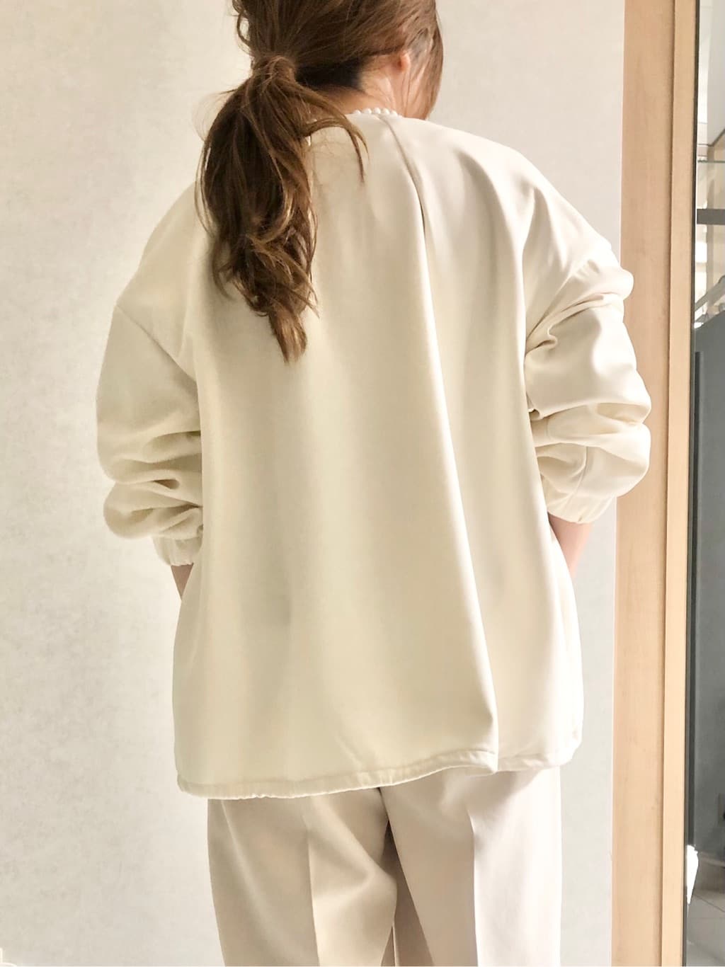 sayuさんの「UNTITLED｜◆【洗える/春の軽羽織り】ダンボール ノーカラーブルゾン」を使ったコーディネート