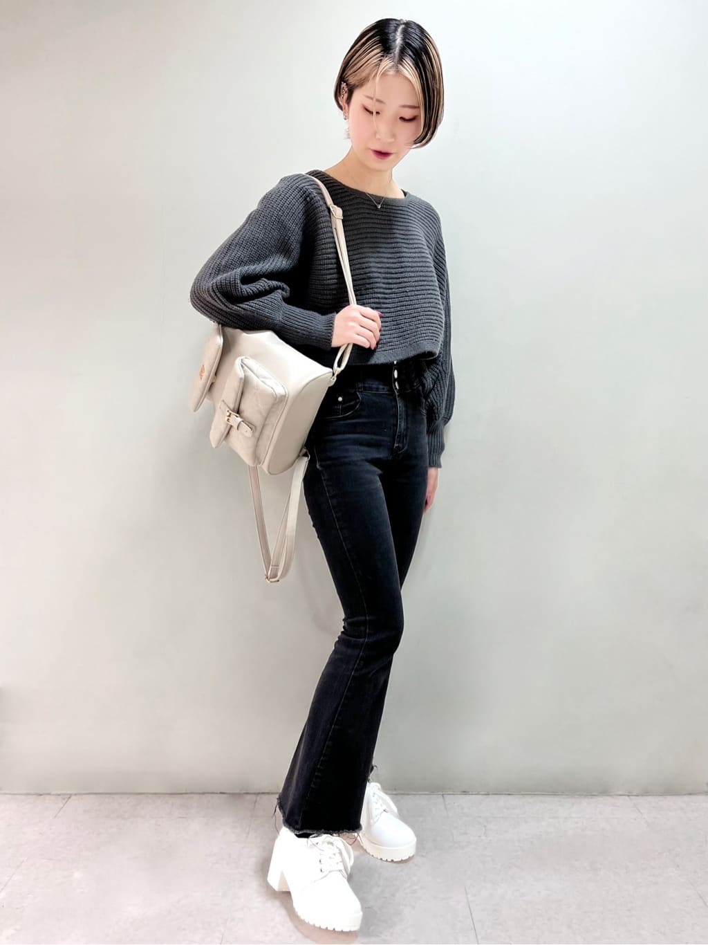 myさんの「ESPERANZA｜厚底レースアップパンプス」を使ったコーディネート
