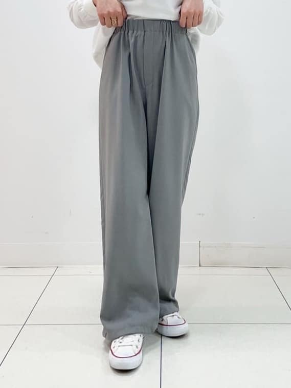 yasuokaさんの「Dessin｜◆【ウエストゴム・洗える】裾ドロスト付きパンツ（S～L）」を使ったコーディネート