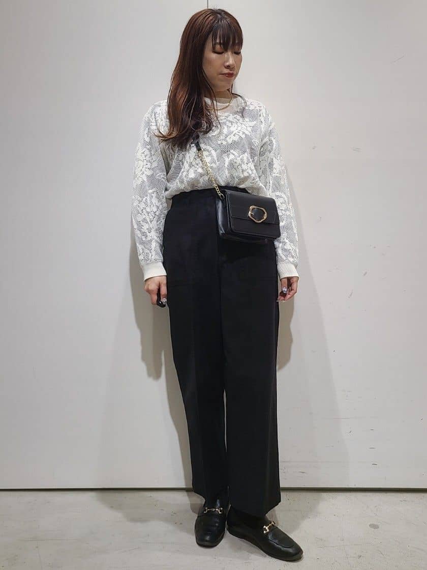hmさんの「OPAQUE.CLIP｜◆《S-LLサイズ》ストレッチベイカーワイドパンツ【洗濯機洗い可】」を使ったコーディネート