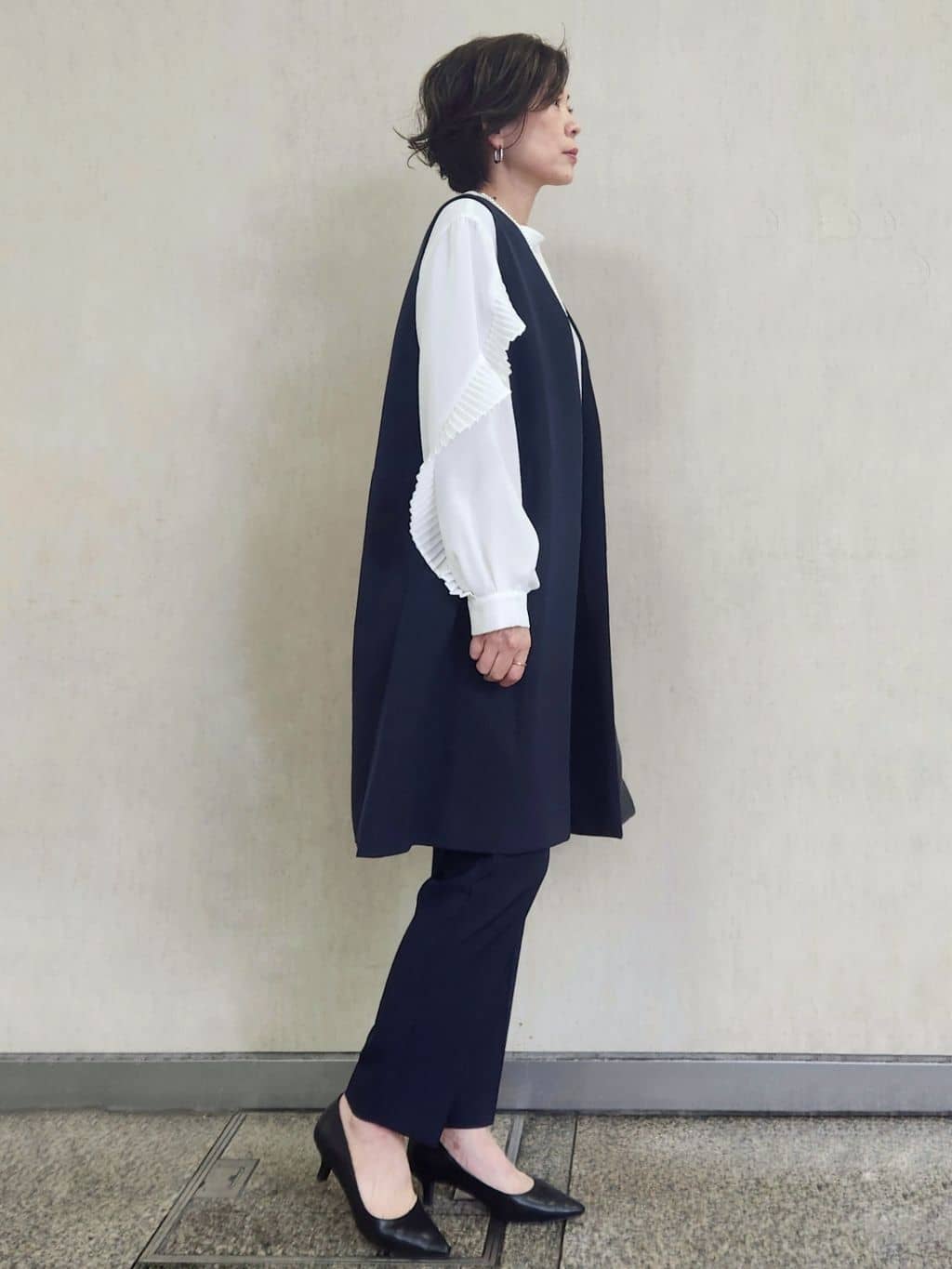 milkyさんの「OPAQUE.CLIP｜◆《通勤/セットアップ対応》ロングジレ/ダブルクロス【洗濯機洗い可】」を使ったコーディネート