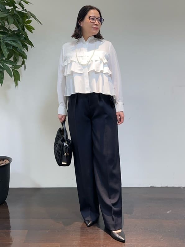 Asamiさんの「UNTITLED｜【セレモニー】パール調フリークリップネックレス」を使ったコーディネート