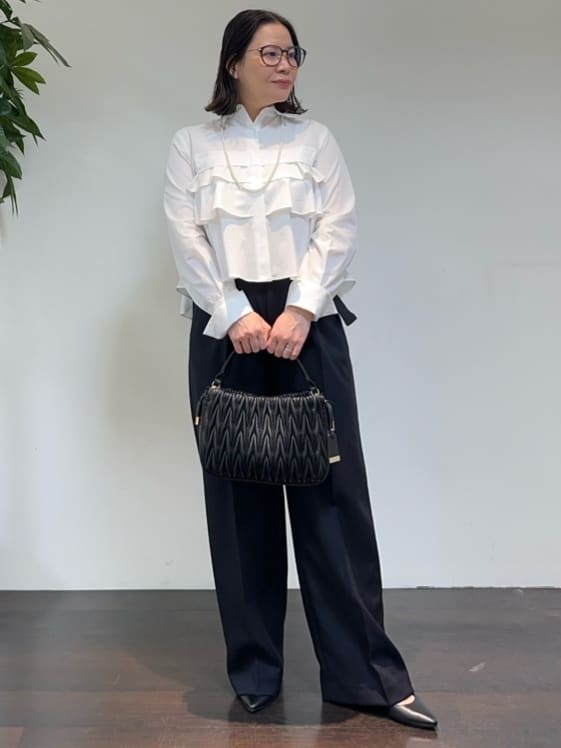 Asamiさんの「UNTITLED｜【セレモニー】パール調フリークリップネックレス」を使ったコーディネート