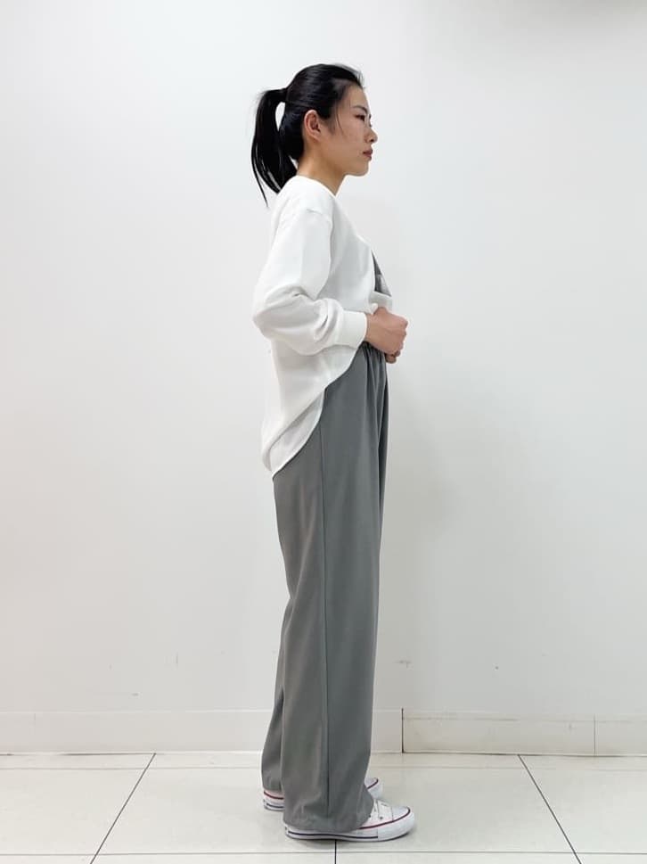 yasuokaさんの「Dessin｜◆【ウエストゴム・洗える】裾ドロスト付きパンツ（S～L）」を使ったコーディネート