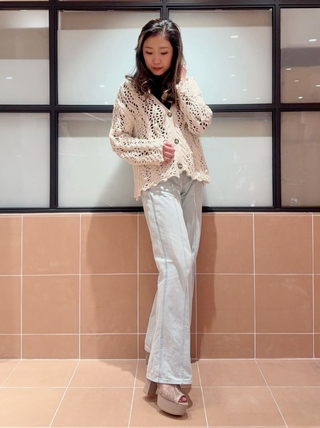 kaoriさんの「ESPERANZA｜厚底ラク盛りブーツヒールサンダル」を使ったコーディネート