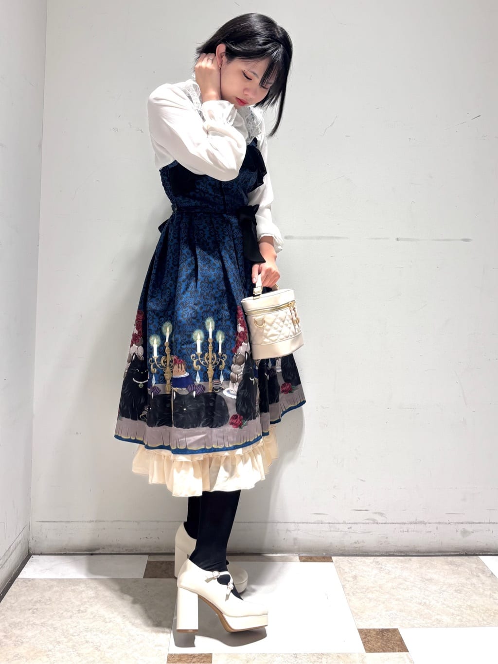 夜桜さんの「ESPERANZA｜クロスダブルバックル厚底パンプス 結婚式二次会 パーティー 25SS」を使ったコーディネート