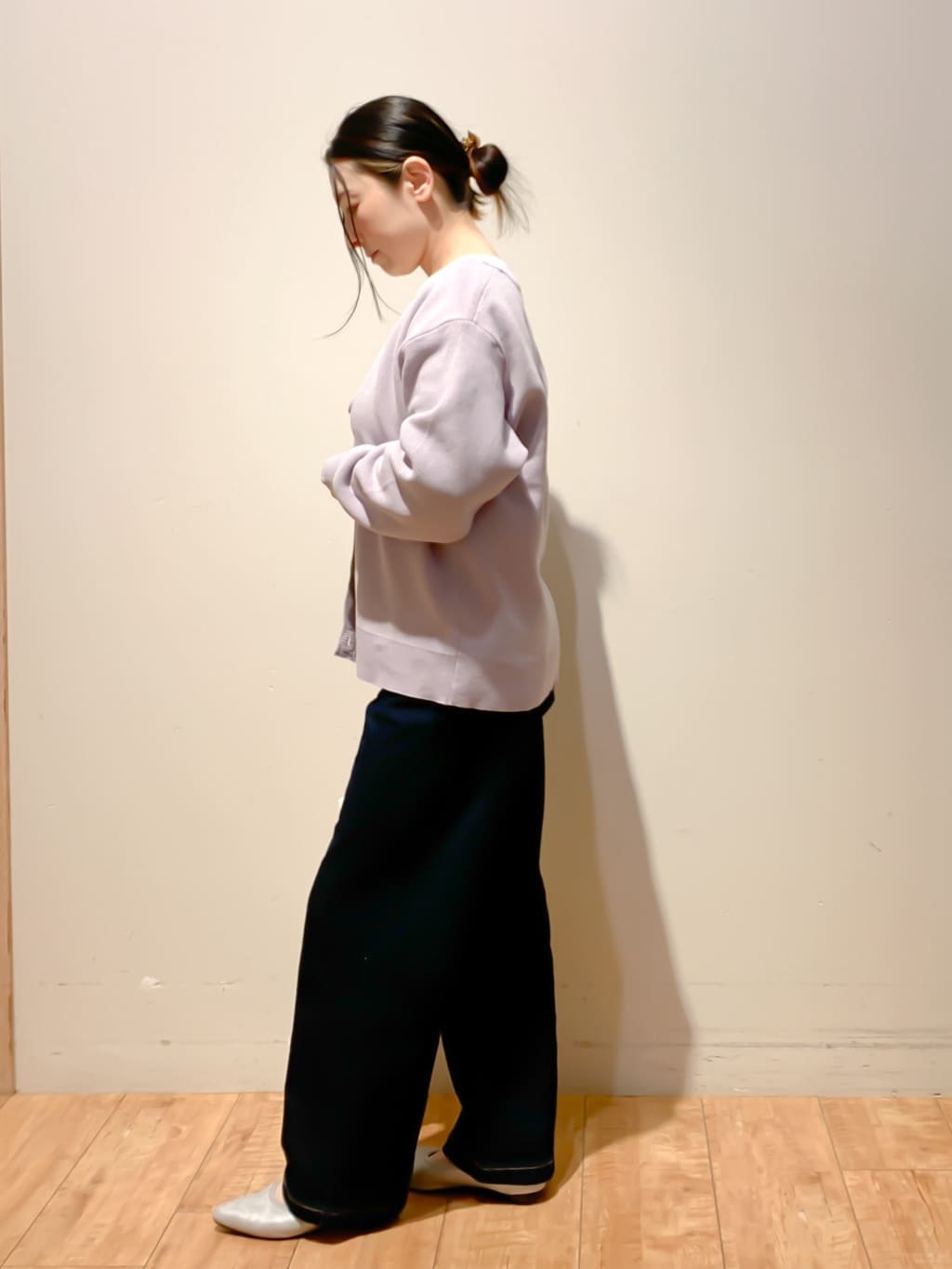 MEGさんの「SHOO･LA･RUE｜◆【洗える/S-LL】ドライタッチが心地よい 畦編みVネックカーディガン」を使ったコーディネート