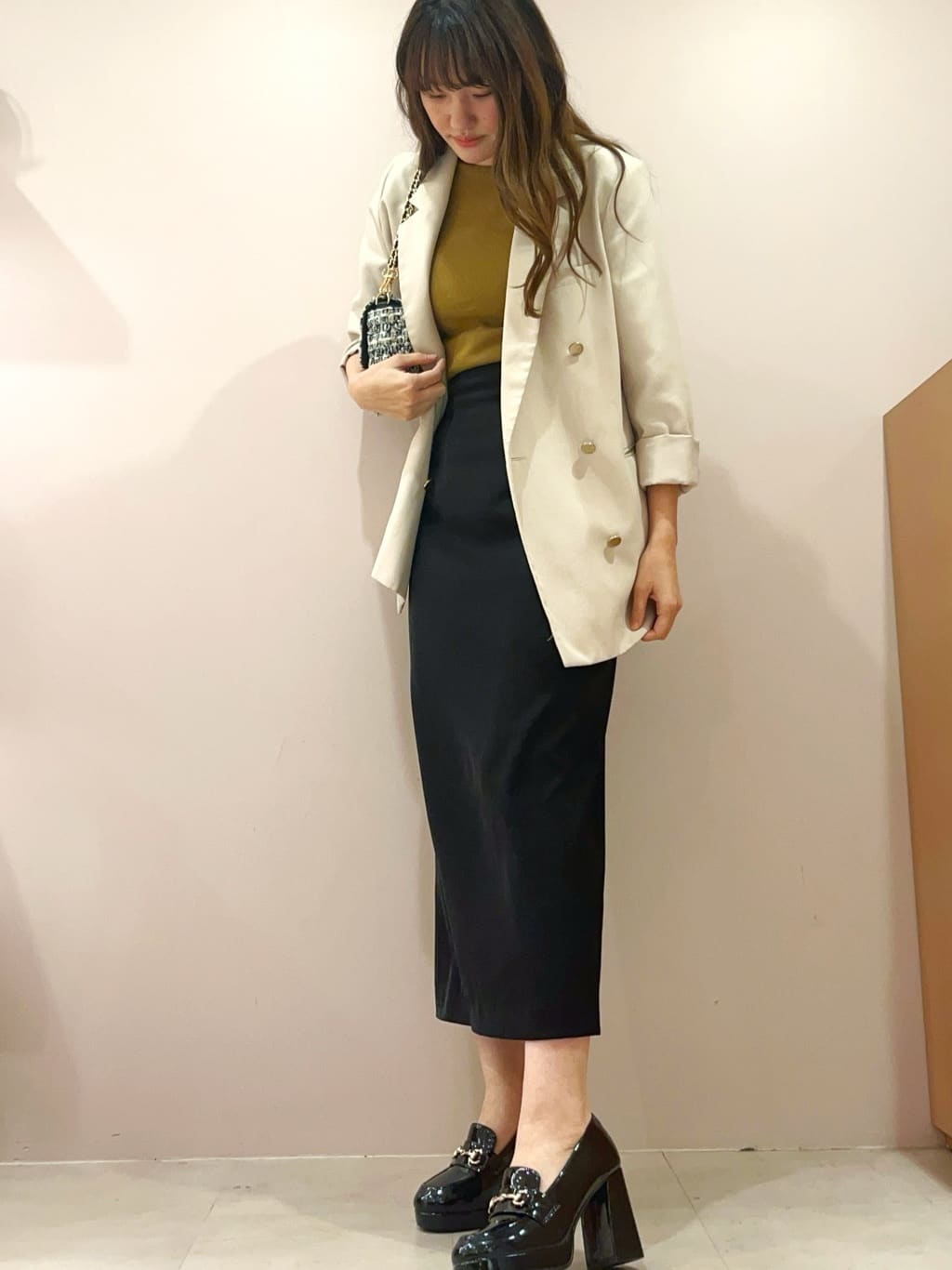 Oさんの「ESPERANZA｜厚底ヒールアップローファー」を使ったコーディネート