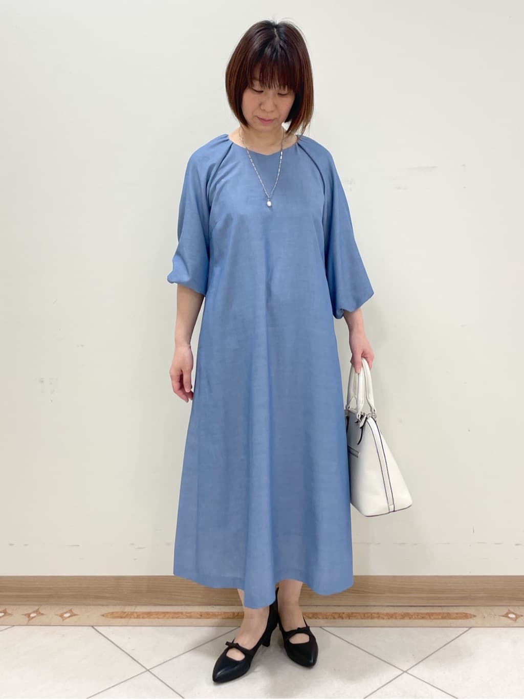 hanaさんの「Reflect｜◆【手洗い可／共布ベルト付き】ブルーダンガリーワンピース」を使ったコーディネート
