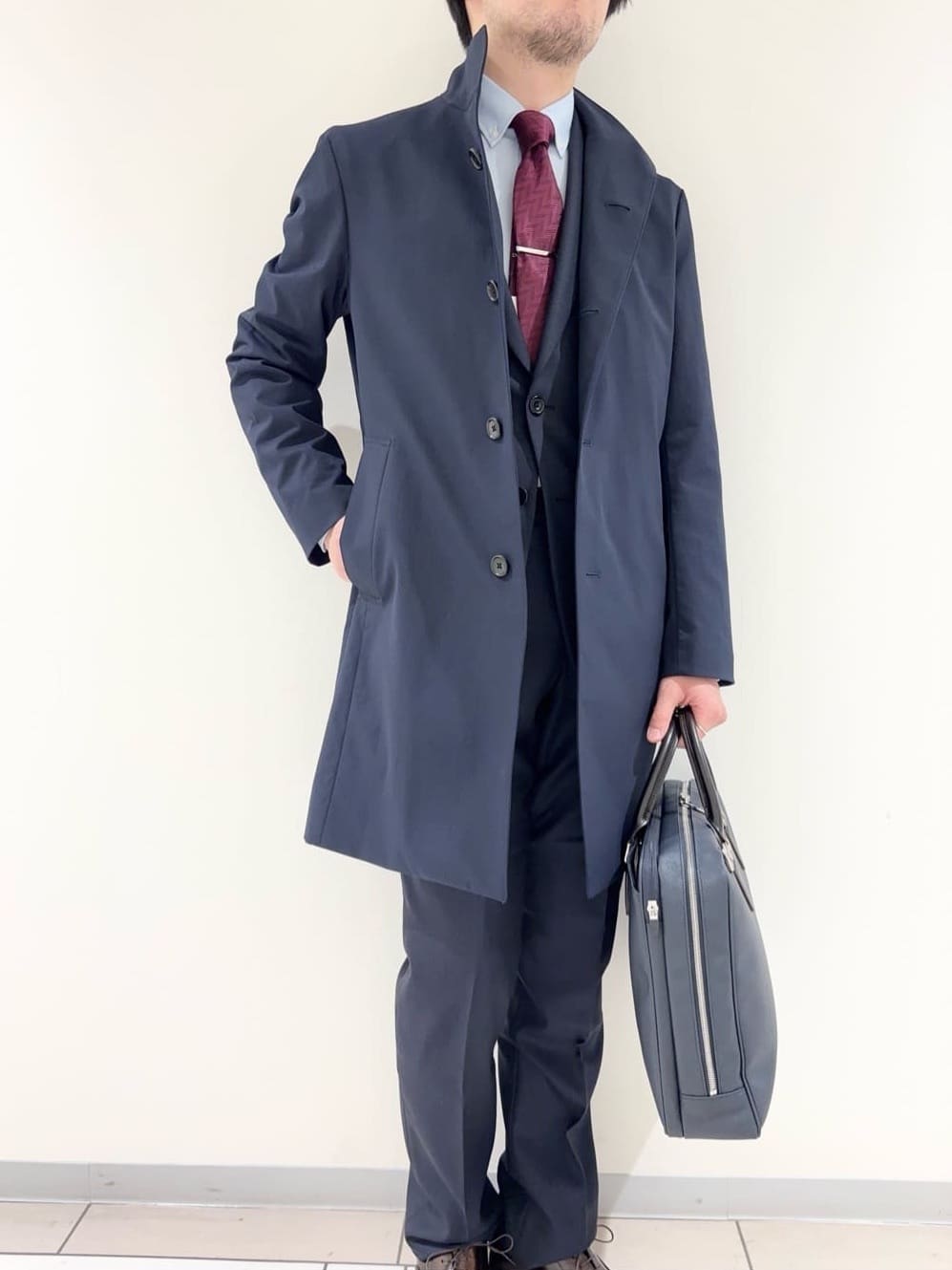 及川さんの「TAKEO KIKUCHI｜【Made in JAPAN】矢絣（やがすり）シルクネクタイ」を使ったコーディネート