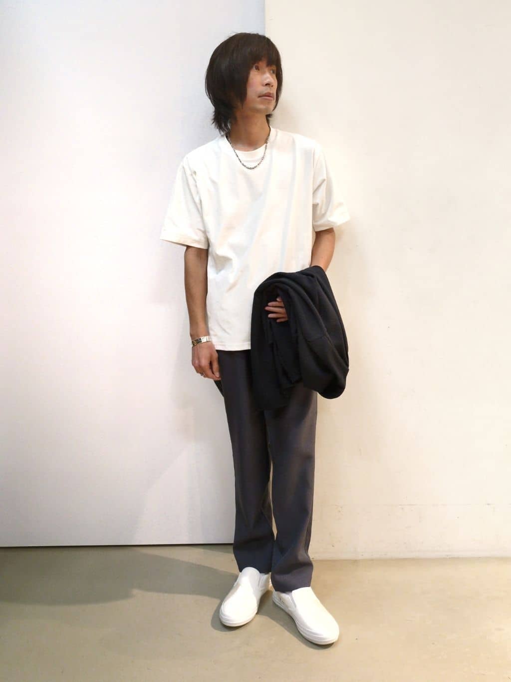 takeさんの「THE SHOP TK｜◆ミニフクレアンサンブルカーディガン 【長袖カーディガン＋半袖Tシャツセットアイテム】」を使ったコーディネート