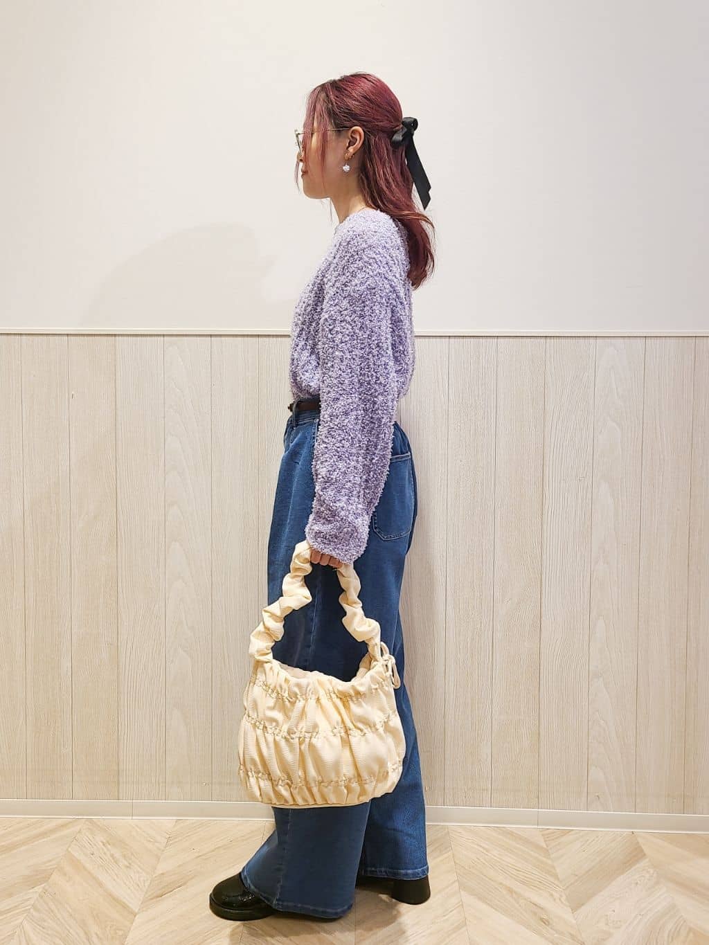 Suzuさんの「SHOO･LA･RUE｜◆程よくエアリー テープヤーンニット」を使ったコーディネート