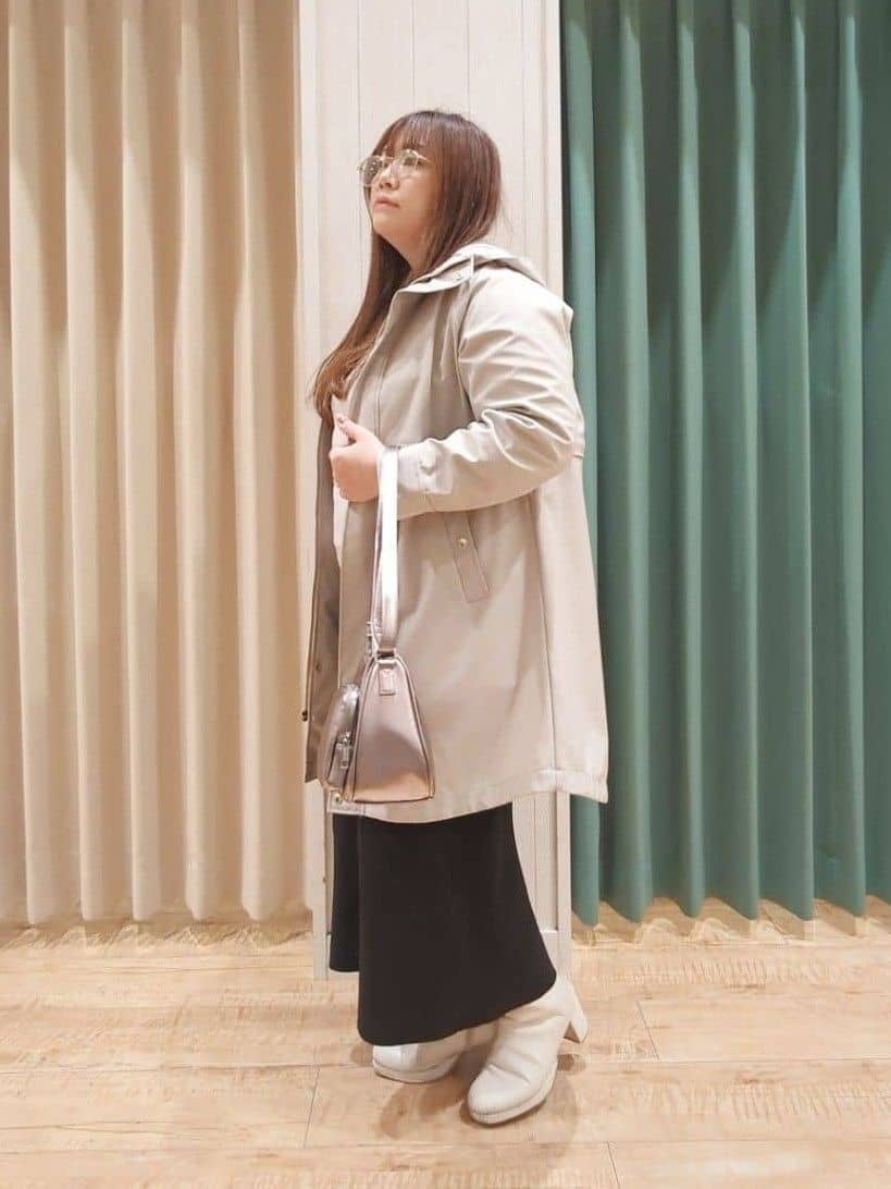 タガさんの「SHOO･LA･RUE｜◆【洗える/S-LL】長めのリブでお袖すっきり 異素材トップス」を使ったコーディネート