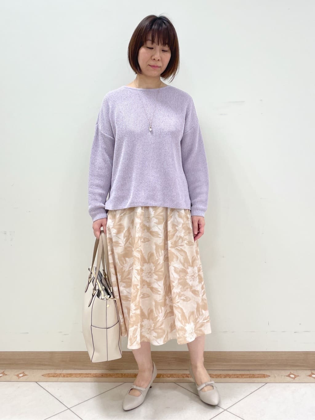 hanaさんの「Reflect｜◆【夏SALE】クルーネックミックスカラーニット」を使ったコーディネート