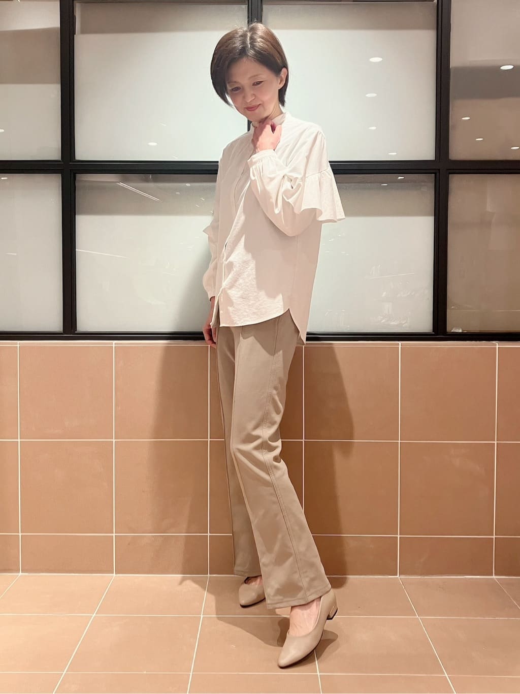 Ｋさんの「ESPERANZA｜《定番》晴雨兼用クッションフラットパンプス」を使ったコーディネート