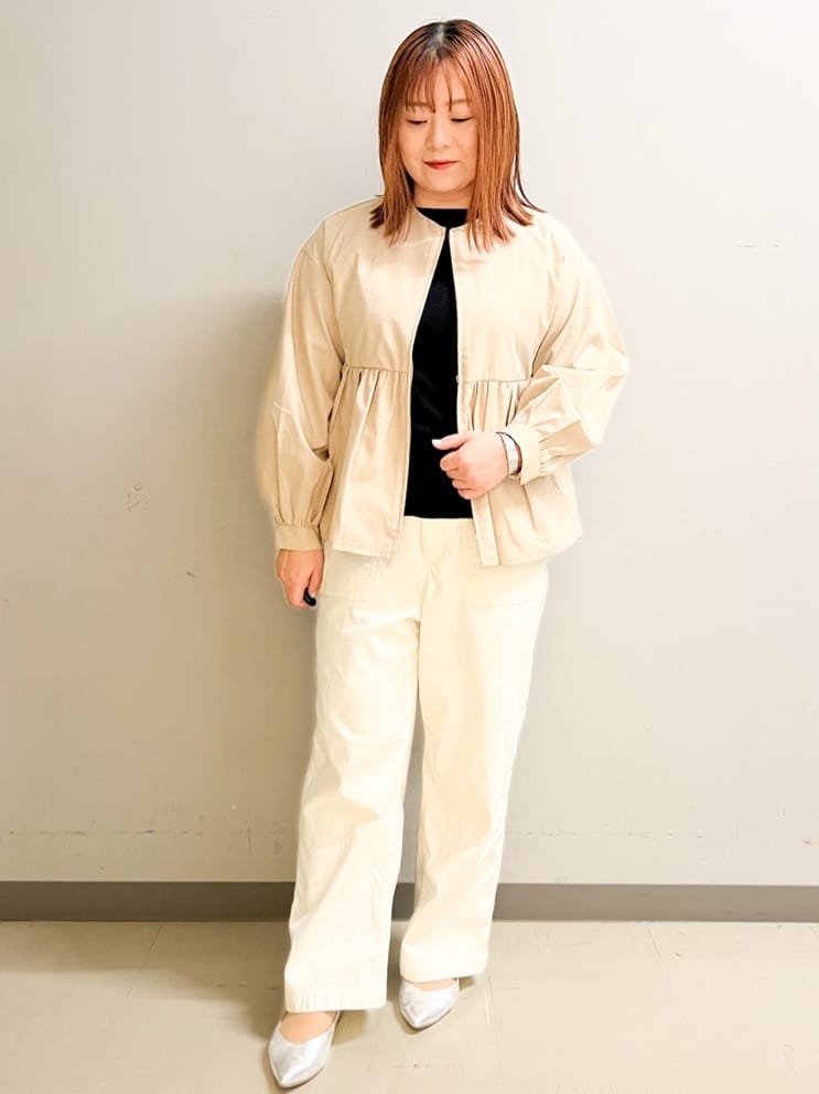 なかさんの「OPAQUE.CLIP｜◆撥水ノーカラーペプラムブルゾン【洗濯機洗い可／花粉対応】」を使ったコーディネート