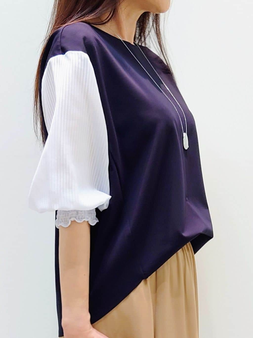 yoshiさんの「Reflect｜◆【手洗い可】シアーストライプスリーブブラウス」を使ったコーディネート