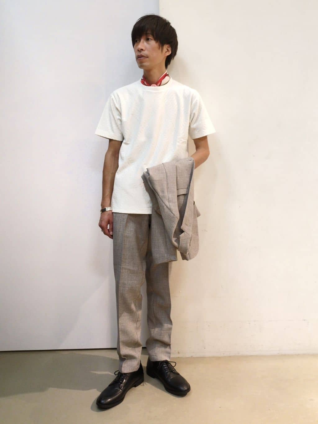 takeさんの「THE SHOP TK｜◆リネンライクシングルジャケット セットアップ可」を使ったコーディネート