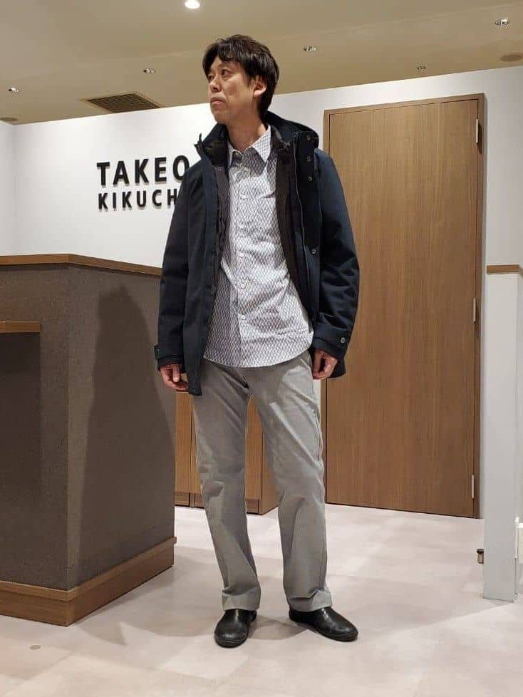 ishidaさんの「TAKEO KIKUCHI｜【Made in JAPAN】播州織 ストレッチ パンツ」を使ったコーディネート