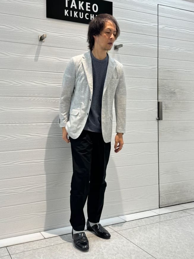 井出恭輔さんの「TAKEO KIKUCHI｜【尾州織】リネンブレンド メッシュ ジャケット」を使ったコーディネート