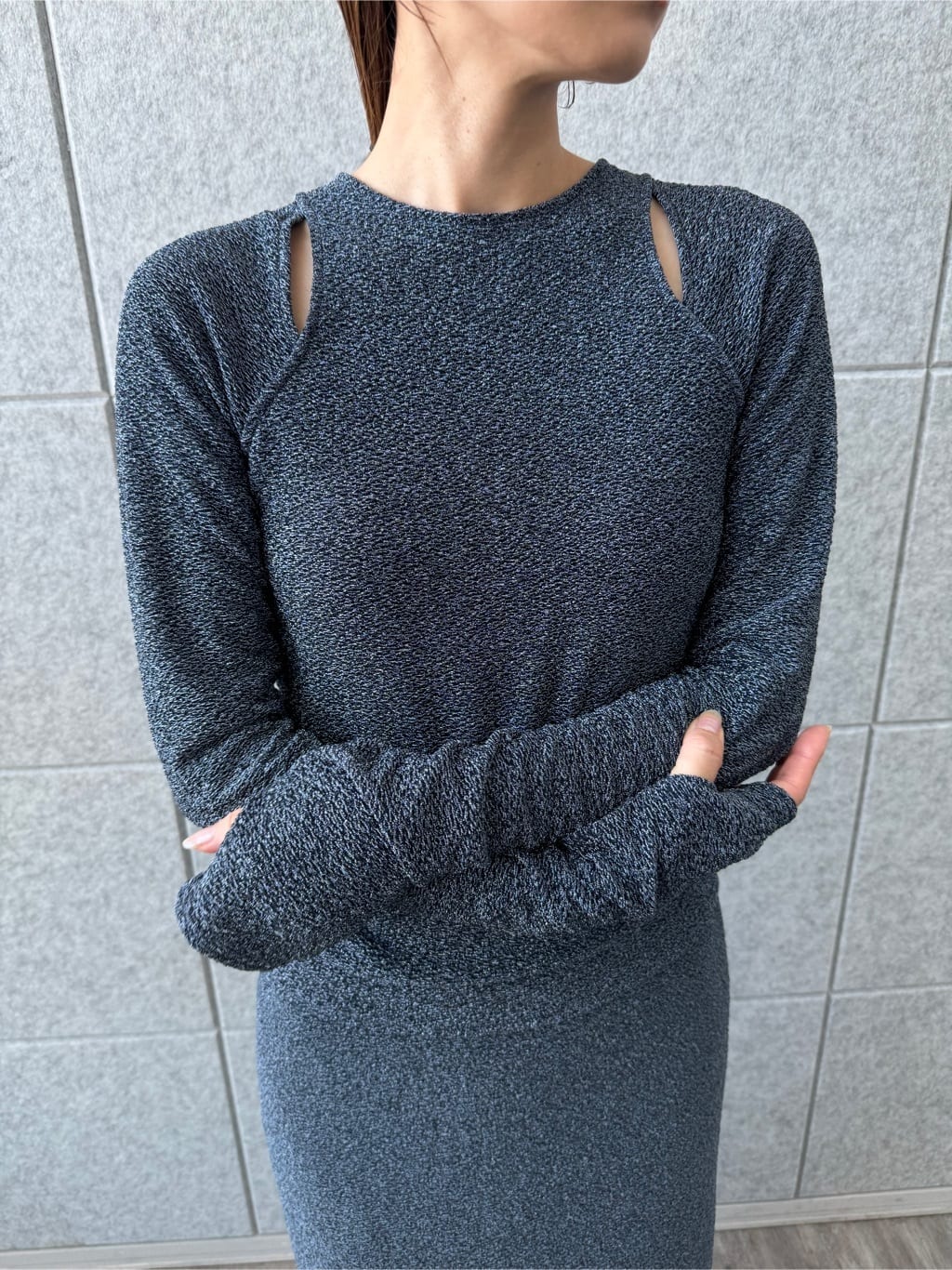 designer yukaさんの「CODE A｜lame skirt」を使ったコーディネート